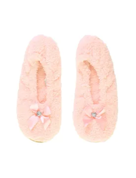 Women's Grip Sole Footsie Sock Slippers in Peach Size: Large - Peach - Size: L - Ajvani - FashionsVida