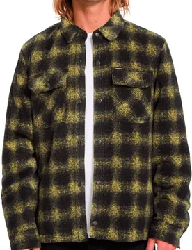 Chemise en polaire à carreaux - Bowered II Fleece Shirt Mustard - Taille M - Jaune - Volcom - FashionsVida