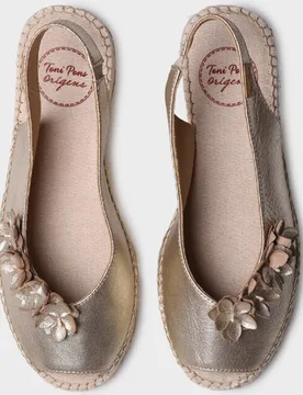 Alpargatas planas de mujer de piel con elásticos - Toni Pons - FashionsVida