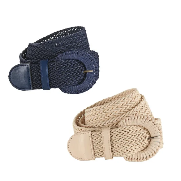 Stretch-Gürtel sand + navy 2er-Set - 3Pagen - FashionsVida