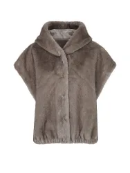 Gilet réversible aspect fourrure OLENA marron clair 42