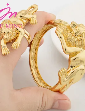 PCS Jewelry Sets Charm Cuff Bangle with Ring Wedding Party Leopard Bracelet Women Dubai Gold Color Adjustable Ring Jewelry Gift - Aliexpress - FashionsVida