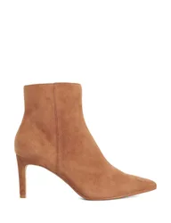 Suede Stiletto Heel Pointed Toe Ankle Boots Taupe female