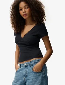 Superdry Damen Korsett-oberteil mit überschnittenen Schultern Navy - Größe: 34 - 34.99 - FashionsVida