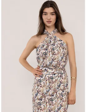 Top cuello halter de mujer estampado - El Ganso - FashionsVida