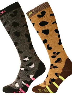 Chaussettes Placed Animal 2 Paires Brown / Black EU 39-41 - Sinner - FashionsVida