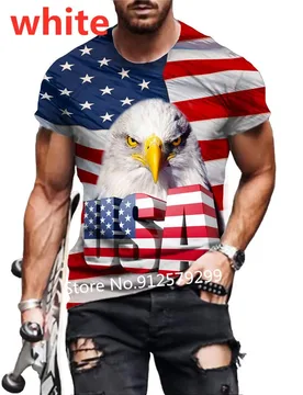 Summer American Flag Eagle 3D Print T Shirt Men's O Neck Short Sleeve Animal Funny Usa Graphic Male Tee Tops - Aliexpress - FashionsVida