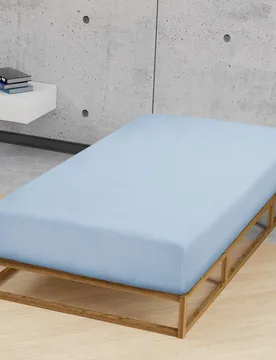 Jersey-Elastic-Spannbetttuch eisblau, 1x 180x200 cm - 200x220 cm - Biberna - FashionsVida