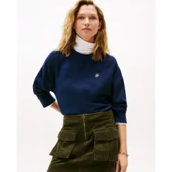 Sudadera de mujer de piqué con iniciales TH bordadas