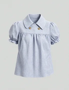 Camisa de mujer de manga corta a cuadros de moda para el verano S - Shein - FashionsVida