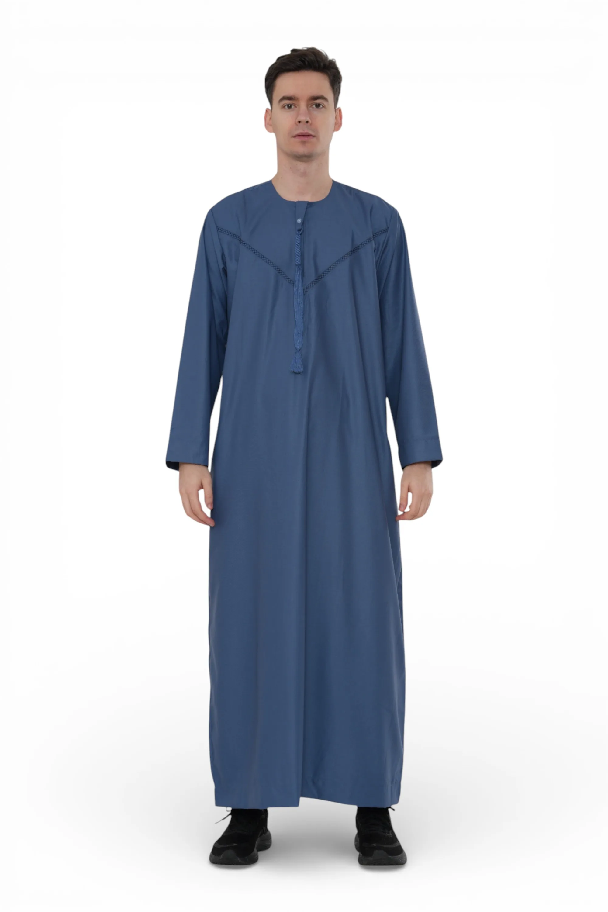 Mens Eid Blue Moroccan Thobe Robe Djellaba Ramadan Eid Jubba- Hm10 - Size 56 - Thobez - FashionsVida