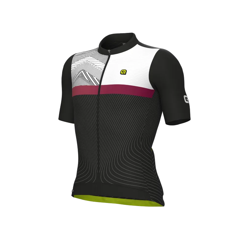 Maglia ciclismo PR-S ZIG ZAG nero 2023 - ALE' - FashionsVida