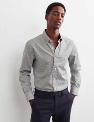 Regular Fit Pure Cotton Gingham Luxury Shirt Dark Khaki male