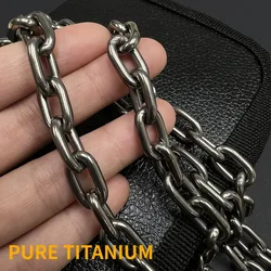 Meter 9.5MM Pure Titanium Chains for DIY Necklace Bracelet Multi-purpose Lifting Chain Industry Weld Pet Traction Rope Chain