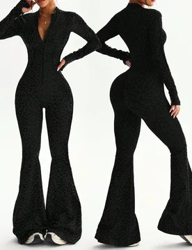 Pieza Mono de manga larga con abertura para el pulgar, cintura alta, contorneado, para deportes, running, fitness, gimnasia y danza, con cuello de tor - Shein - FashionsVida
