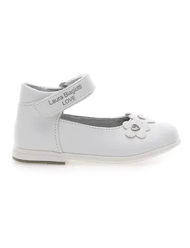 Ballerine Bianche Con Strappo In Velcro AG16062 20 - Laura Biagiotti - FashionsVida
