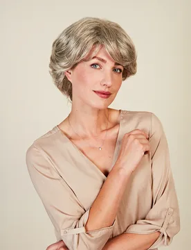 Naturell Perücke "Lisa" grau - 3Pagen - FashionsVida