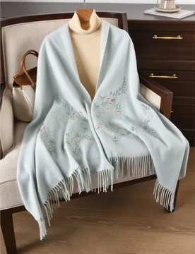 Blue scarf air-conditioned room real fur large shawl paired with a new summer fleece cape for women's neck - Aliexpress - FashionsVida