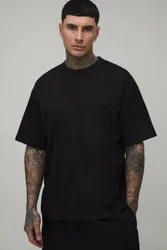 Herren Großes Oversized Basic T-Shirt Black Größe Small