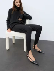 High Waisted Stirrup Leggings Black female