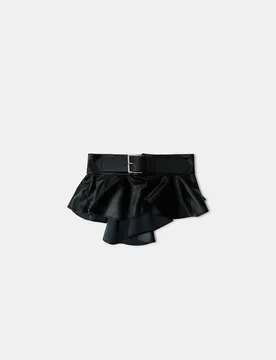 Kunstleder-Gürtelrock Schwarz M - Stradivarius - FashionsVida