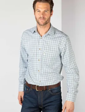 Garton Mens Long Sleeved Country Check Shirt - - Size: M - Rydale - FashionsVida