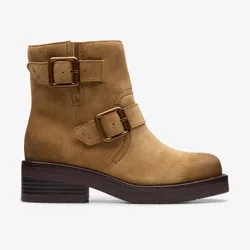Womens Rebelle Buckle Walnut Suede Boots - Brown - Size Eu 37