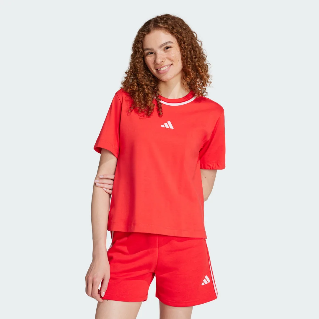 T-shirt Essentials Color Pop Cotton S Pure Ruby - Adidas - FashionsVida
