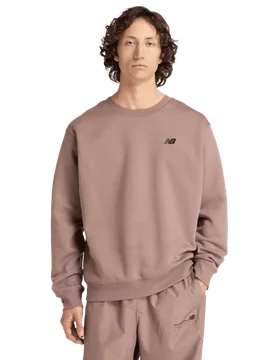 Linear Graphic Crew Men Sweatshirts - Brown - Size M - Cotton Jersey - Brown - Size: Medium - New Balance - FashionsVida