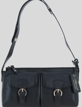 Women's 'Nevaria' Real Leather Shoulder Bag in Black - Black - Size: One Size - Ashwood Leather - FashionsVida