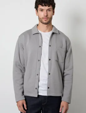 Men's Light Grey Jersey Overshirt Size: 2XL - Light Grey - Size: 2XL - Burton - FashionsVida