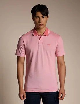 Peoxford New Logo Print Polo Shirt Pink male - BOSS - FashionsVida