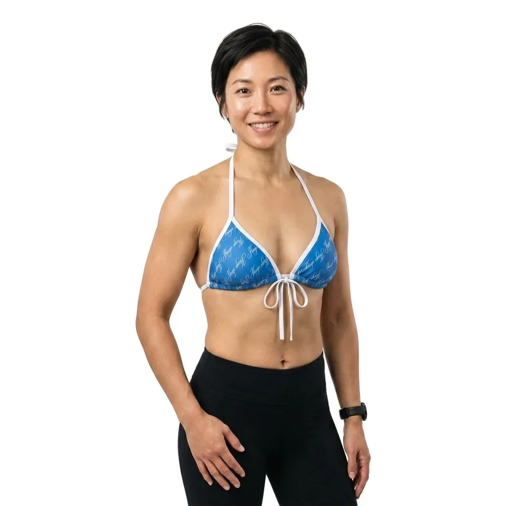 Hugo Top Bikini Monogram Triangle 10269296 Red Open Blue XL - Hugo Boss - FashionsVida