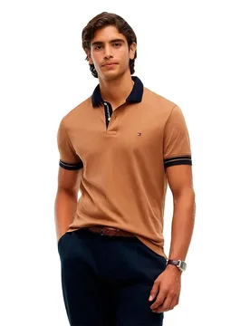 Polo à Manches Courtes Mw0mw44658 Regular Fit Timeless Tawny / Navy Blue S - Tommy hilfiger - FashionsVida