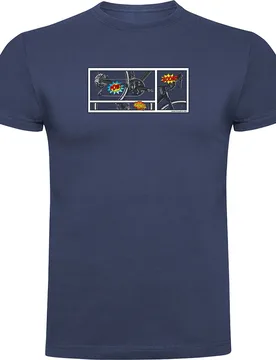 Maglietta A Maniche Corte Comic Denim Blue - Kruskis - FashionsVida