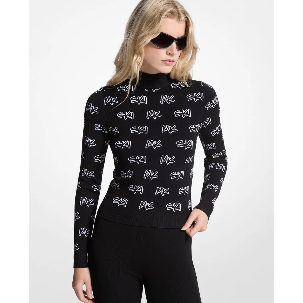 Jersey de mujer con logotipos y cuello alto - MICHAEL Michael Kors - FashionsVida