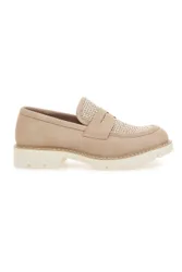 Mocassini beige con bocca di leone e Suola Bianca KMD25S15G 39