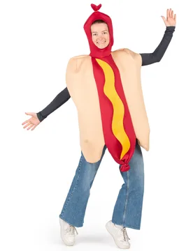 Hot-Dog-Kostüm Unisex Lebensmittel-Kostüm beige-braun-gelb - unisex - KARNEVAL-MEGASTORE - FashionsVida