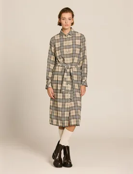 Vestido camisero cuadros - Escorpion - FashionsVida