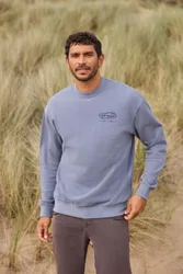 Jonah Mens Drop Shoulder Sweatshirt - Dark Blue