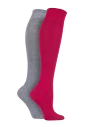Pair Alpine Red Plain Bamboo Knee High Socks with Smooth Toe Seams Ladies 4-8 Ladies - - Assorted - Size: Small
