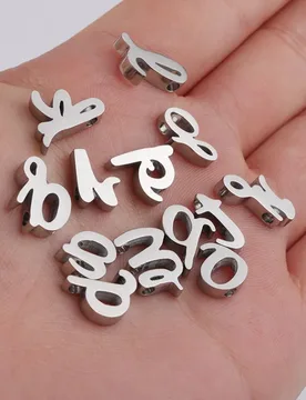Pcs/Lot Mirror Polished Stainless Steel English Letters Charm Beads 1.8MM Hole For DIY Necklace Jewelry Accessories Wholesale - Aliexpress - FashionsVida
