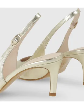 Zapatos de salón destalonados de mujer en piel metalizada - Lodi - FashionsVida