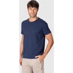 Camiseta de hombre de manga corta lisa con cuello redondo