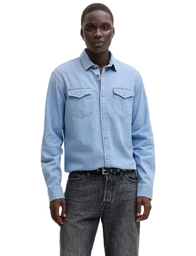 Camicia A Maniche Lunghe Sheridan Regular Light Blue Denim XL - Jack & jones - FashionsVida