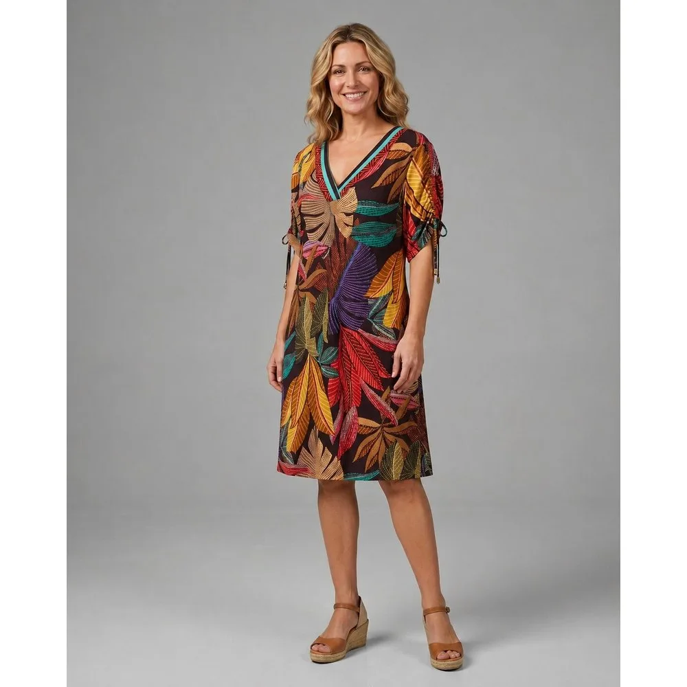Vestido palmeras con cenefa - October - FashionsVida