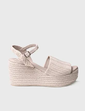 Sandalias de plataforma de mujer de tejido con hebilla - Toni Pons - FashionsVida
