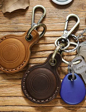 Textured Cowhide Keychain Airtag Case Key Ring Holder Genuine Leather Pendant Access Card Durable Anti-lost Bag Charm Funky Gift - Aliexpress - FashionsVida