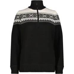 Woman sweat knitted waterproof jersey esquí mujer Negro (46)