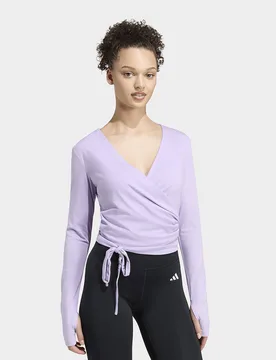 Womens Top 3-stripes Studio Soft Ballet Wrap - Viola, viola viola Donna taglia S - Adidas - FashionsVida